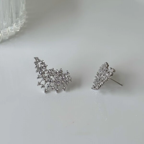Brinco ear cuff Explosion zircônias brancas ródio branco