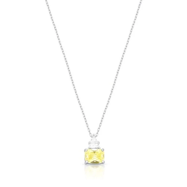 Colar Tróia zircônia fancy yellow ródio branco