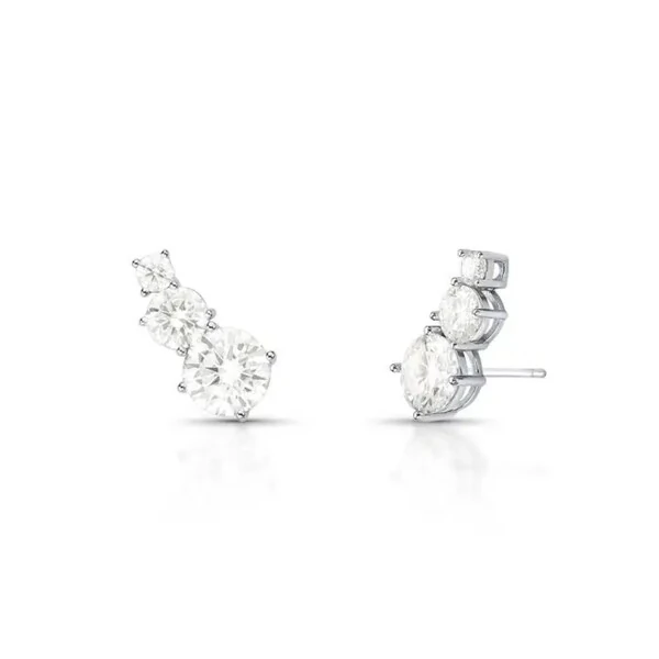 Brinco ear cuff Moissanite 1.2ct prata 925