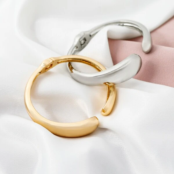 Pulseira bracelete Ada liso ródio branco