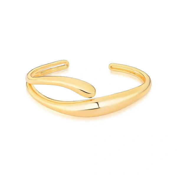 Pulseira bracelete Diana vazado liso ouro