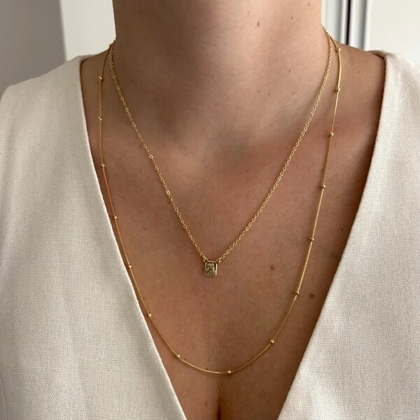 Colar escapulário pingente Nossa Senhora do Carmo ouro