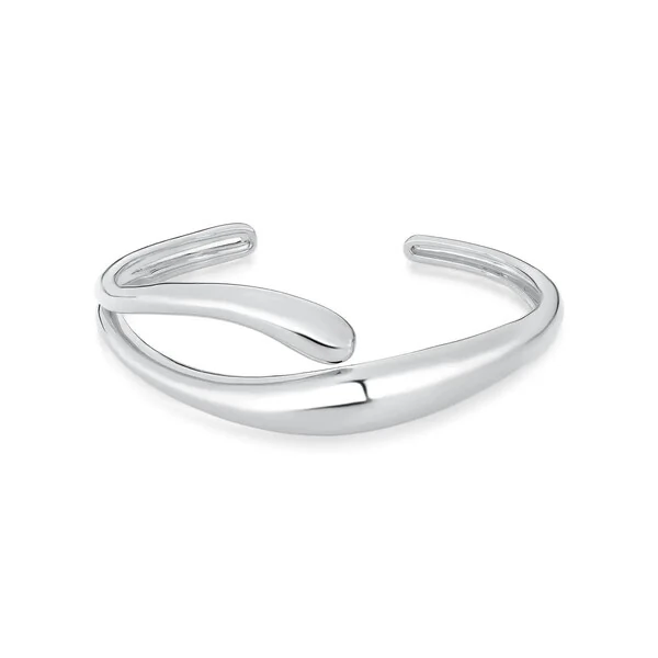 Pulseira bracelete Diana vazado liso ródio branco