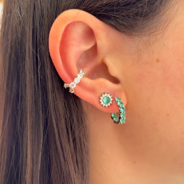 Piercing fake Sky zircônias brancas prata 925