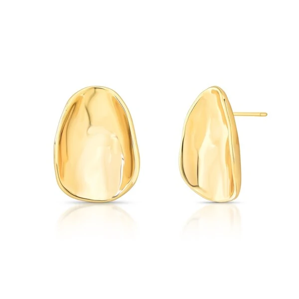 Brinco Antonella oval curvo e liso ouro