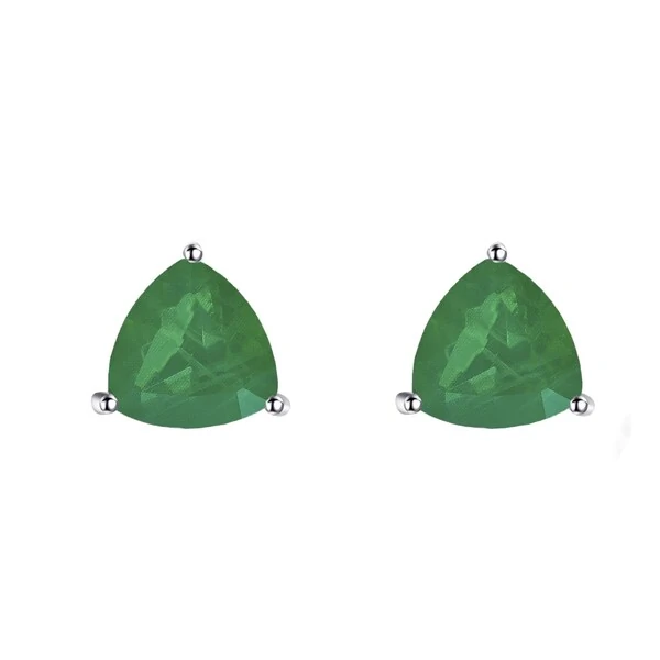 Brinco trillion esmeralda fusion prata 925 (8mm)