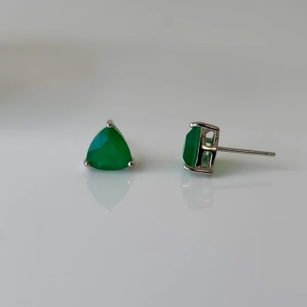 Brinco trillion esmeralda fusion prata 925 (8mm)