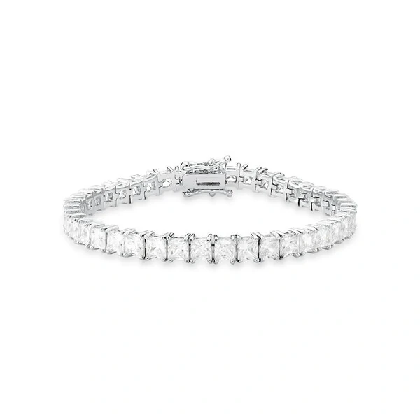 Pulseira riviera Edge classic zircônias brancas ródio branco