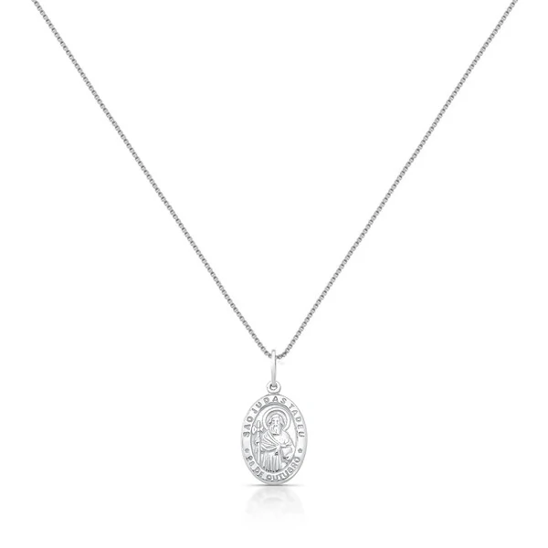 Colar medalha São Judas Tadeu prata 925