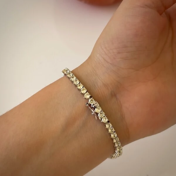 Pulseira classic riviera zircônias fancy yellow ródio branco