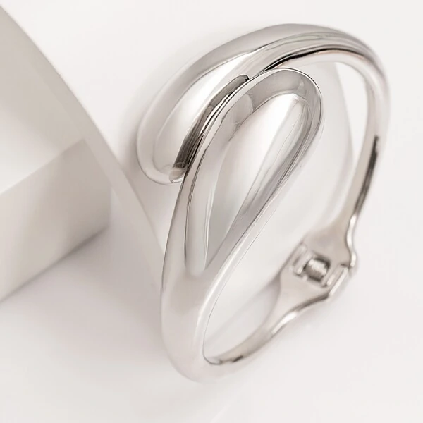 Pulseira bracelete Florence liso ródio branco