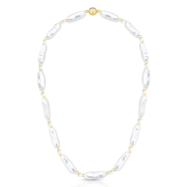 Colar Pearl Soft pérola barroca shell ouro