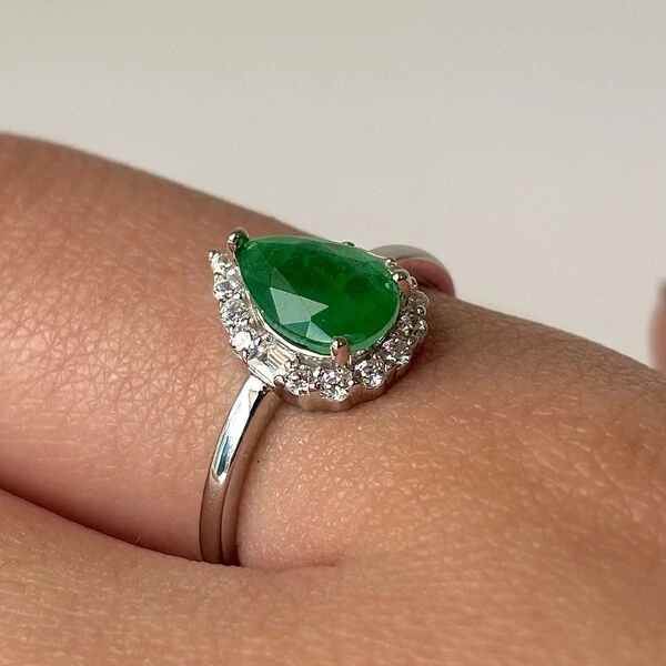Anel Thay gota esmeralda fusion prata 925