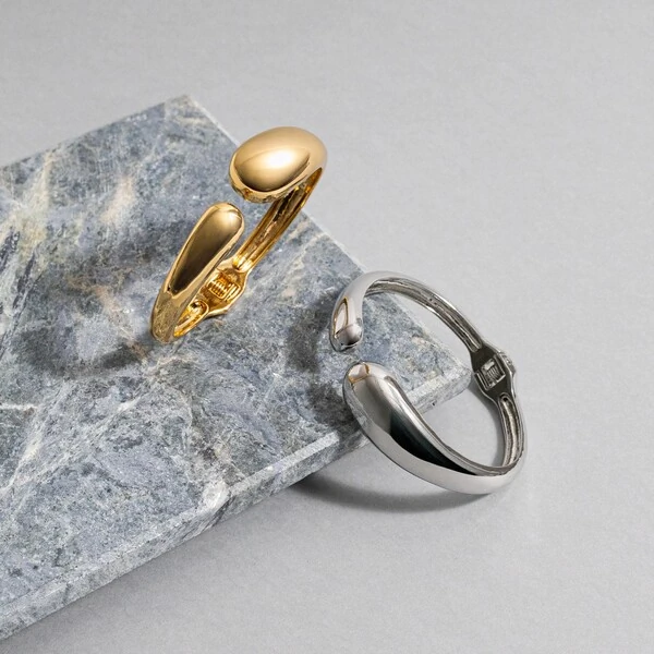 Pulseira bracelete Ada liso ródio branco