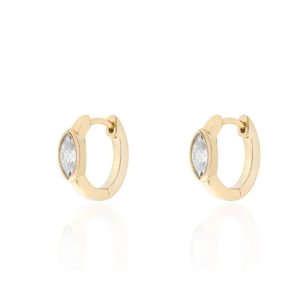 Brinco Jack argola Moissanite prata 925 banho ouro