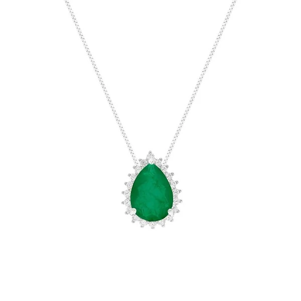 Colar Lola gota esmeralda fusion prata 925