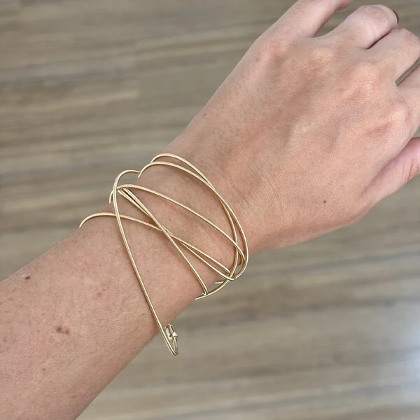 Pulseira/Colar corda de violão ouro (120cm)