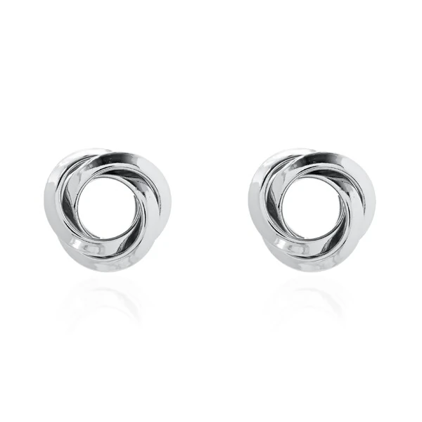 Brinco Georgia aros lisos ródio branco