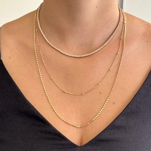 Colar classic riviera slim ouro (40cm)