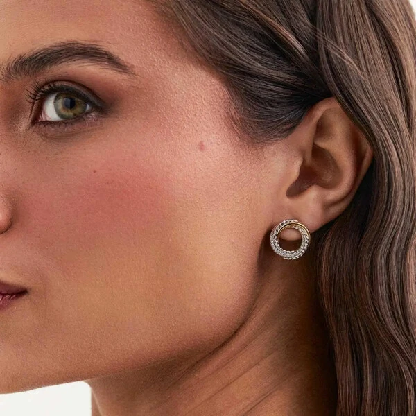 Brinco Orbit círculo zircônias brancas mix de banhos