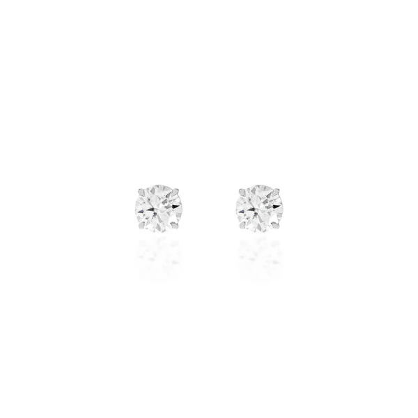 Brinco solitário ponto de luz Moissanite 1.0ct prata 925 (6.5mm)