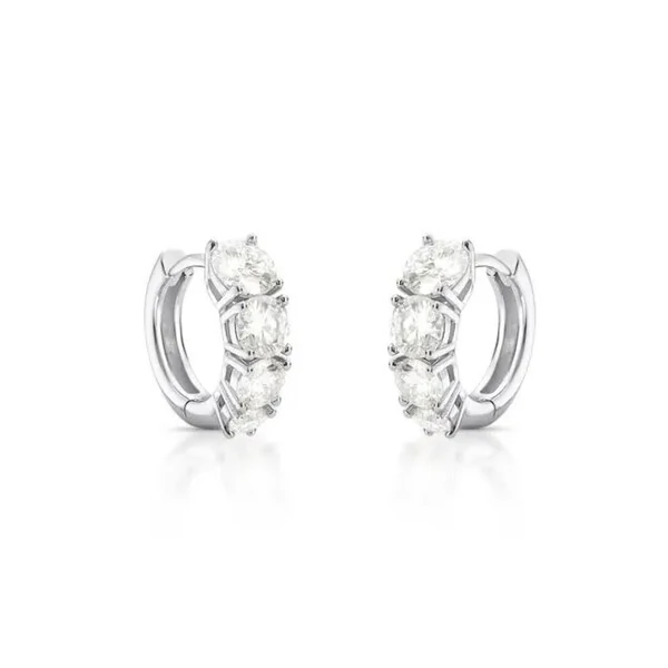 Brinco argola Moissanite 0.5ct prata 925