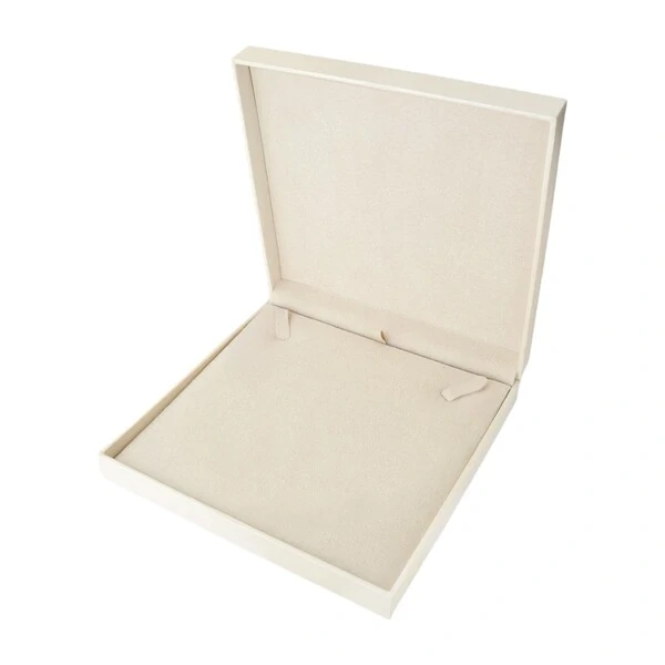 Caixa quadrada courino off-white para colar
