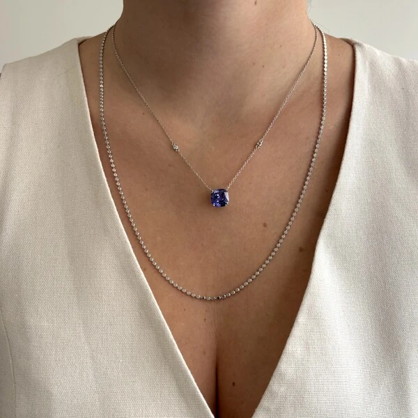 Colar Tess zircônia tanzanita prata 925
