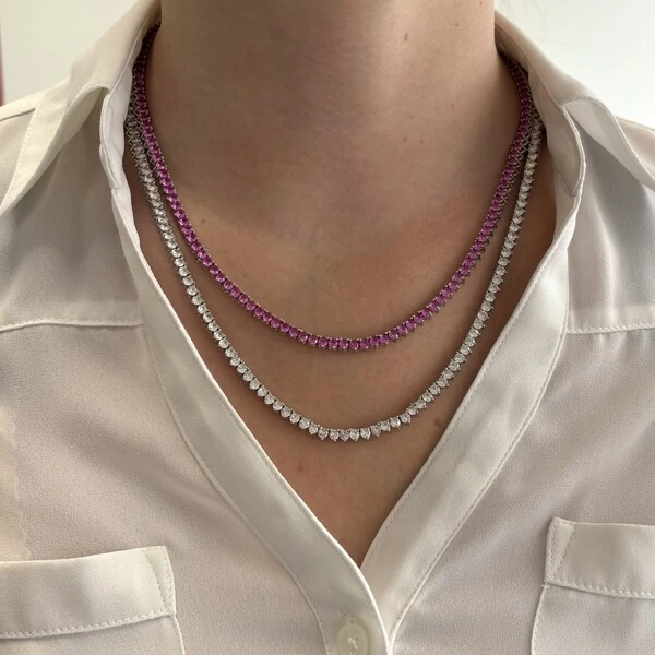 Colar classic riviera ródio branco (51cm)