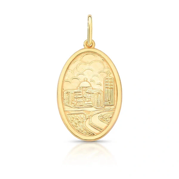 Colar medalha Nossa Senhora Aparecida prata 925 banho ouro