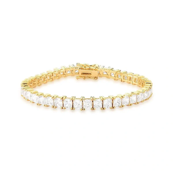 Pulseira riviera Edge classic zircônias brancas ouro