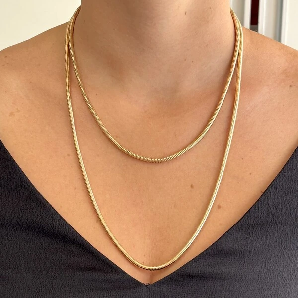 Colar malha rabo de rato ouro (60cm)