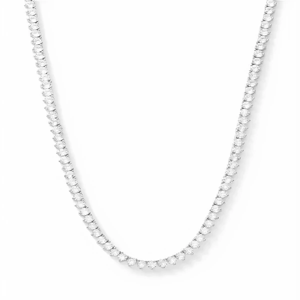 Colar classic riviera slim ródio branco (46cm)