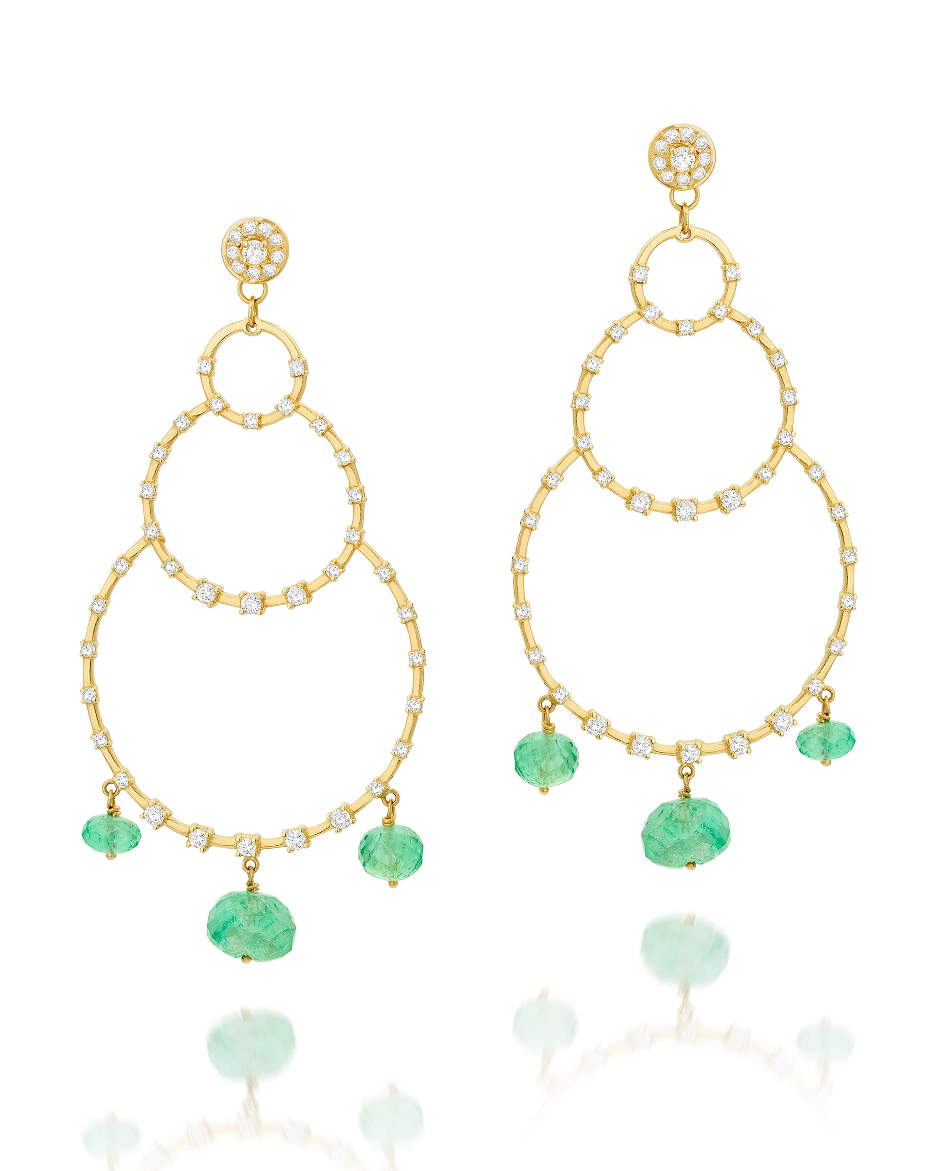 FotoBrinco Chandelier Ouro Amarelo 18K, Esmeraldas e Diamantes