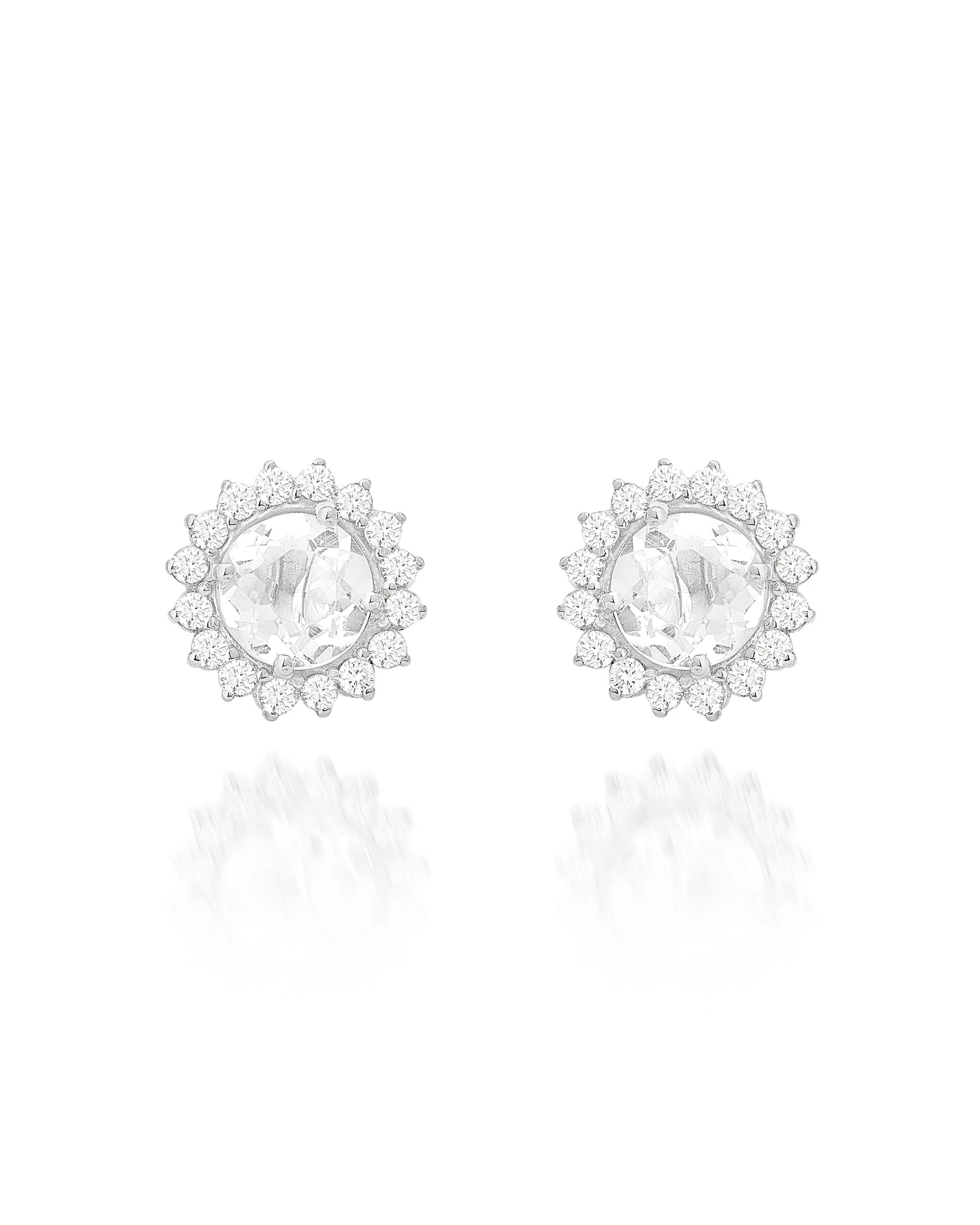 FotoBrinco Ouro 18K com Água Marinha e Brilhantes ao Redor