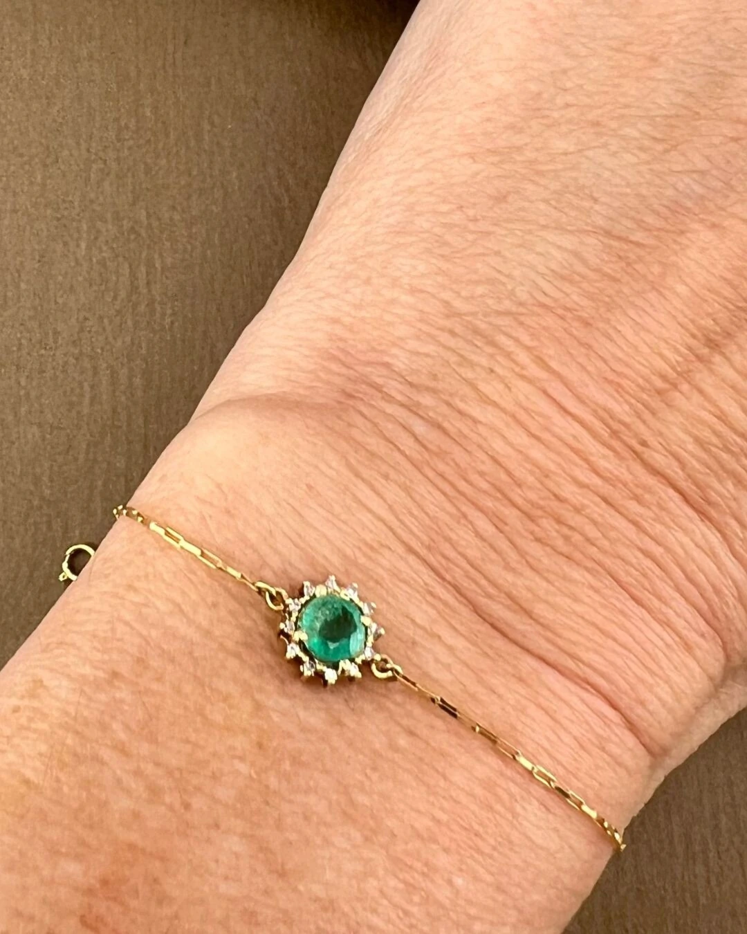 FotoPulseira Ouro 18k com Esmeralda e Brilhantes