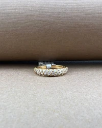 Anel Aliança Ouro 18k Com Brilhantes