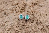 Brinco Ouro 18k com Esmeraldas e Brilhantes