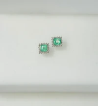 Brinco Ouro com Esmeraldas e Brilhantes