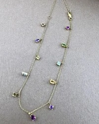 Tornozeleira Ouro 18k com Pedras Preciosas