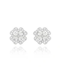 Brinco Trevo de Diamantes Ouro 18K (2 Peças)