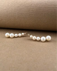 Brinco Earcuff de Ouro 18K com Pérolas e Brilhantes