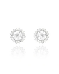 Brinco Ouro 18K com Água Marinha e Brilhantes ao Redor