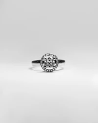 Anel Ouro Branco 18k Com Diamantes Ilusion