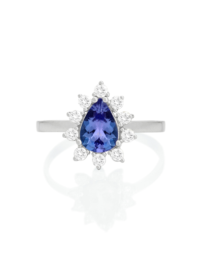 Foto Anel Em Ouro 18k Com Tanzanita e Brilhantes