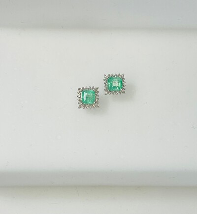 Foto Brinco Ouro com Esmeraldas e Brilhantes