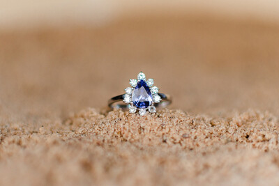 Foto Anel Ouro 18k com Tanzanita e Brilhantes