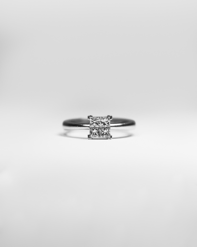 FotoAnel Aliança Ouro 18k Com 4 Diamantes Princess Invisible