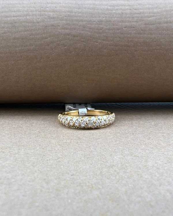 Anel Aliança Ouro 18k Com Brilhantes