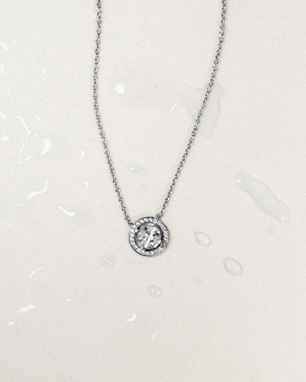 Colar Ouro 18k com Centro Diamantes